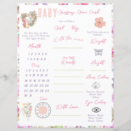 Lámina Peter el conejo floral rosa para baby shower de ni