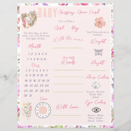 Lámina Peter, el juego de Baby Shower del Chica floral ro