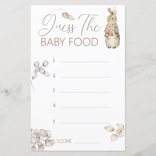 Lámina Peter, la caída del conejo, adivina el juego de la (Anverso)