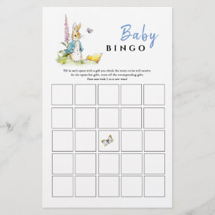 Lámina Peter rabbit baby Shower Bingo