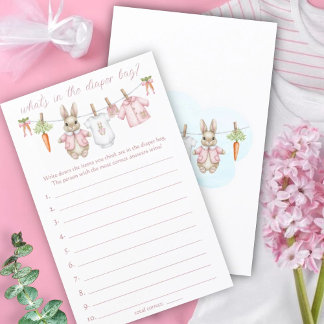 Lámina Peter Rabbit Baby Shower What's In The Diaper Bag