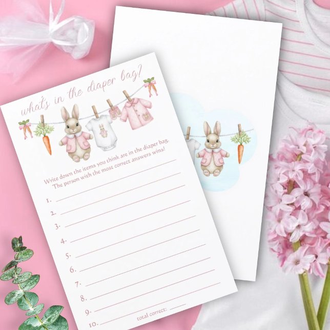 Lámina Peter Rabbit Baby Shower What's In The Diaper Bag (Subido por el creador)