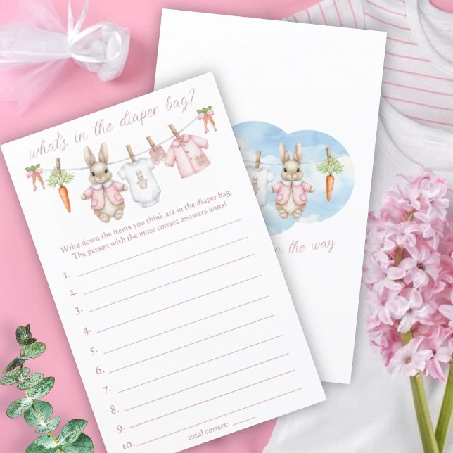 Lámina Peter Rabbit Baby Shower What's In The Diaper Bag (Subido por el creador)