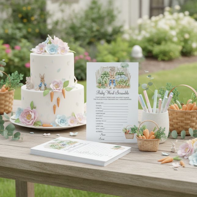 Lámina Peter Rabbit Garden Scramble Baby Shower Game (Subido por el creador)