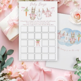 Lámina Peter Rabbit Girl Baby Shower Baby Bingo Game