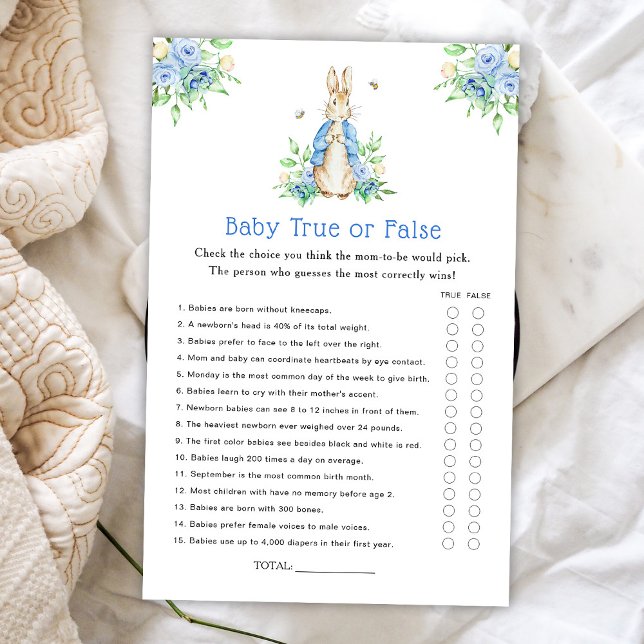 Lámina Peter Rabbit True o False Baby Game (Subido por el creador)