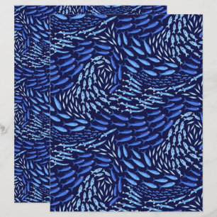 Lámina Pez de Océano Azul nadando - Papel de Scrapbook Os