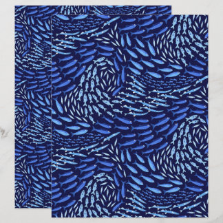 Lámina Pez de Océano Azul nadando - Papel de Scrapbook Os