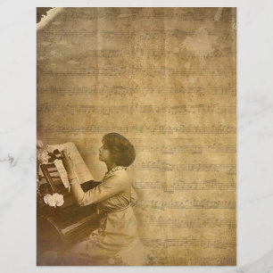 Lámina Pianista vintage