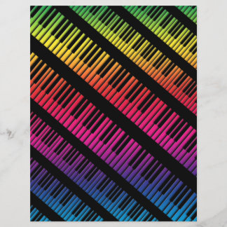 Lámina Piano Claves Arcoiris De Color