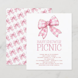 Lámina Picnic Baby Shower de Budget Pink Gingham Bow
