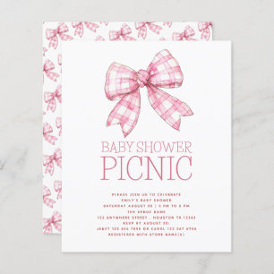 Lámina Picnic Baby Shower de Budget Pink Gingham Bow
