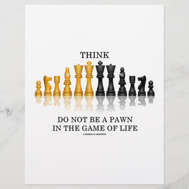 Lámina Piensa (Ajedrez) No Ser Un Peón En El Juego De La  (Anverso)