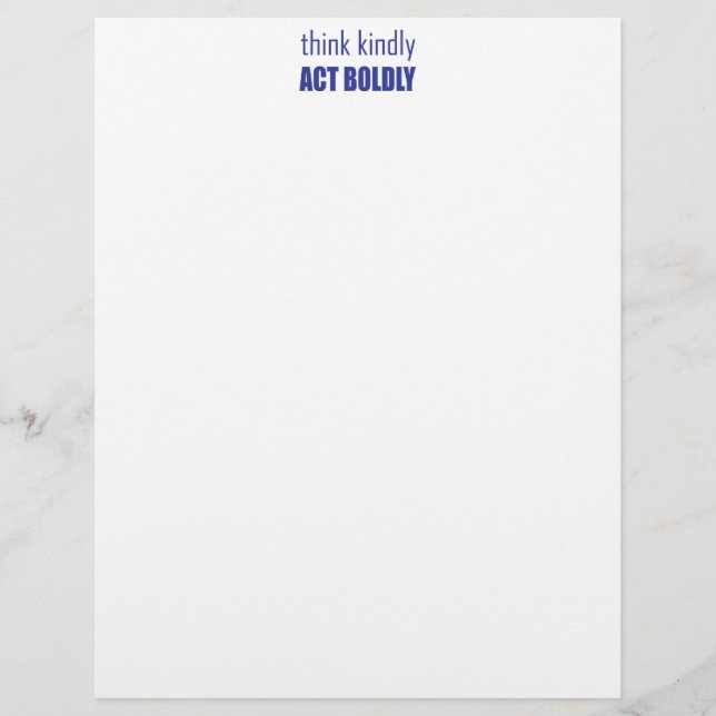 Lámina Piensen Amablemente, Actúen con valentía (Anverso)