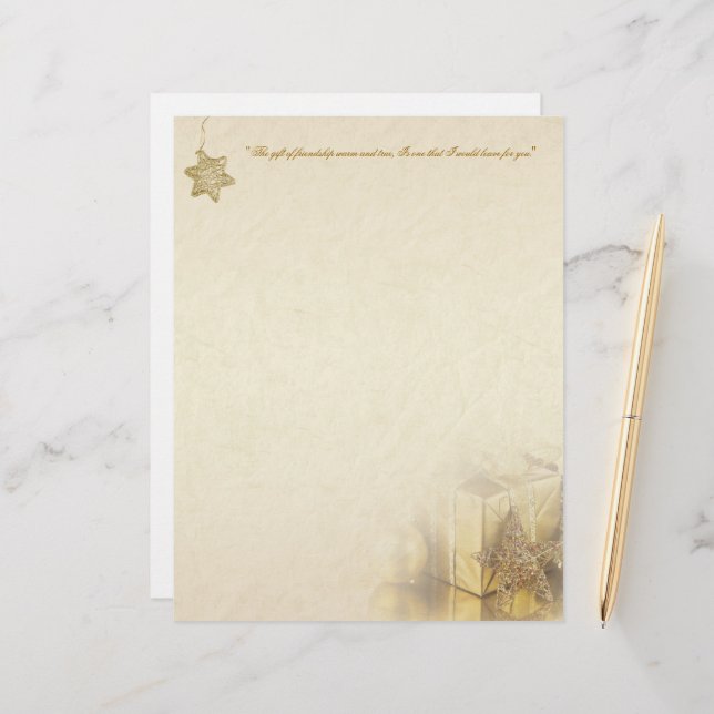 Lámina Pieza de caja de regalo de oro para navidades (Anverso/Reverso In Situ)