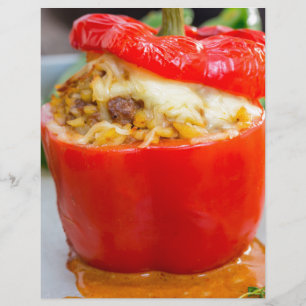 Lámina Pimientos rellenos al horno con salsa de carne y q