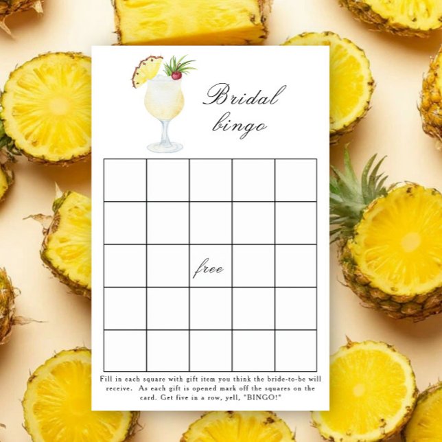 Lámina Pina Colada Cocktail - Bridal shower bingo game (Subido por el creador)