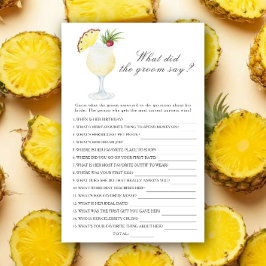 Lámina Piña Colada - ¿Qué dijo el novio juego de novia