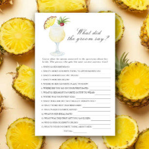 Lámina Piña Colada - ¿Qué dijo el novio juego de novia