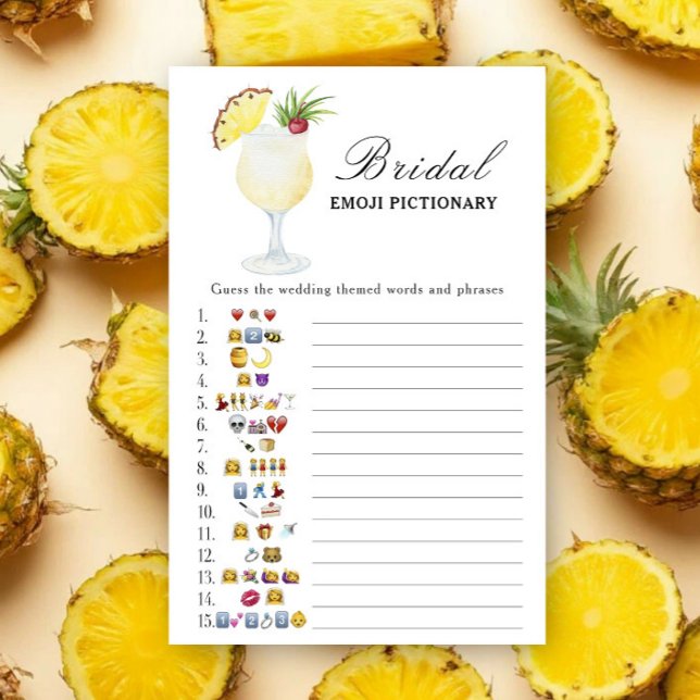 Lámina Pineapple Bridal shower Emoji Pictionary game (Subido por el creador)