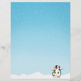 Lámina Pingüino de invierno divertido