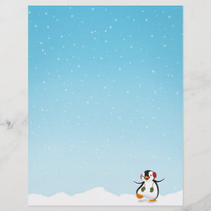 Lámina Pingüino de invierno divertido