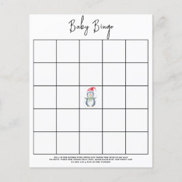 Lámina Pingüino - Juego de bingo para ducha de bebé