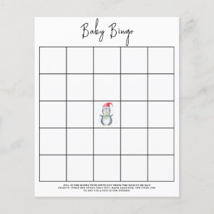 Lámina Pingüino - Juego de bingo para ducha de bebé