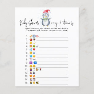 Lámina Pingüino - Juego de imágenes con emojis para baby