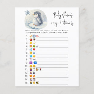Lámina Pingüino - juego de imágenes de Emoji con ducha de