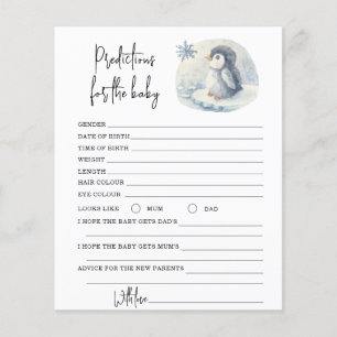 Lámina Pingüino - predicciones y consejos para bebé