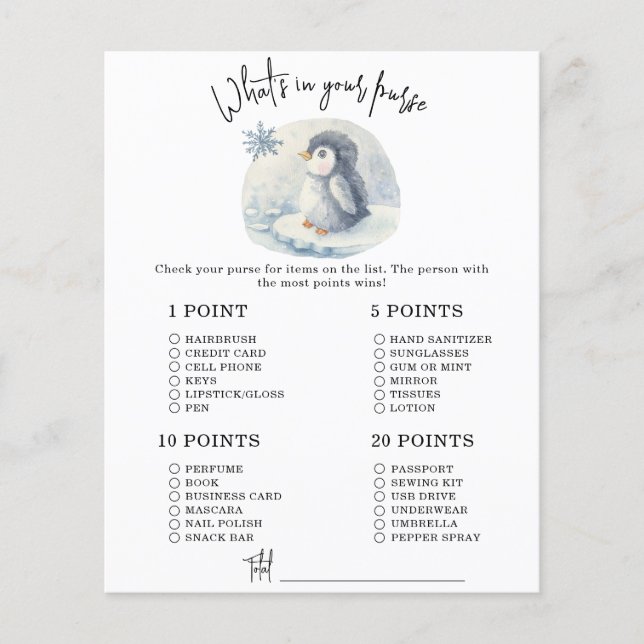 Lámina Pingüino - ¿Qué hay en la bolsa? (Anverso)