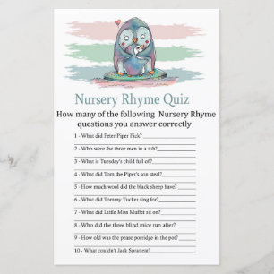 Lámina Pingüino Rhyme Prueba de bebé