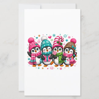 Lámina Pingüinos de Navidad Adorables