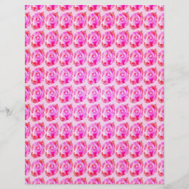 Lámina Pink Abstract Roses Scrapbook Paper 2-Sided Page