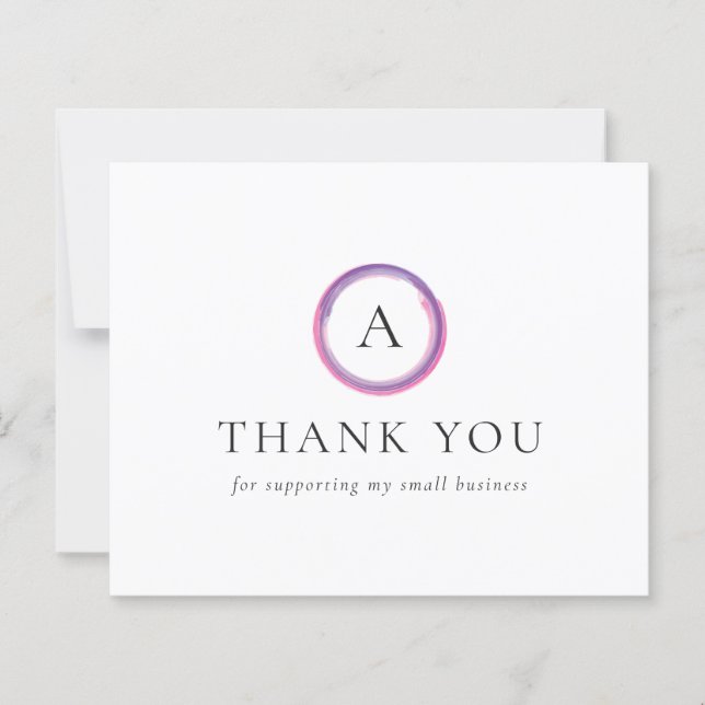 Lámina Pink and Purple Monogram Budget Business Thank You (Anverso)