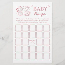 Lámina Pink Baby Is Brewing Coffee Baby Bingo Game