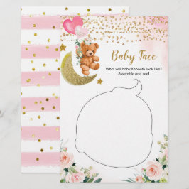 Lámina Pink Bearly Baby Shower Baby Face