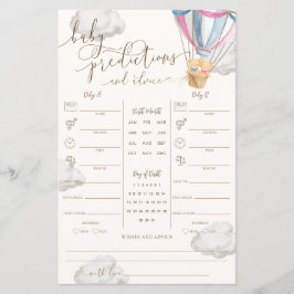 Lámina Pink Blue Teddy Bear Twins Baby Predictions Game