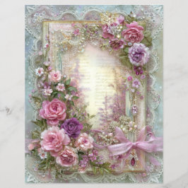 Lámina Pink Blue Vintage Junk Journal Scrapbook Paper