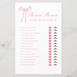 Lámina Pink Bow Dijo Que Dijo Que Había Un Juego De Ducha