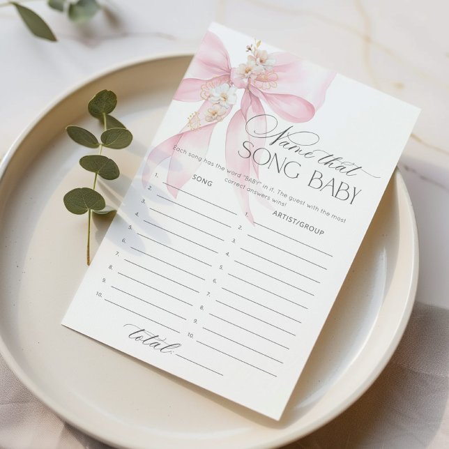 Lámina Pink Bow Name que canta el juego de la ducha bebé (Subido por el creador)