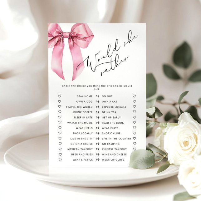 Lámina Pink Bow ¿Prefiere un juego de ducha de novia? (Subido por el creador)