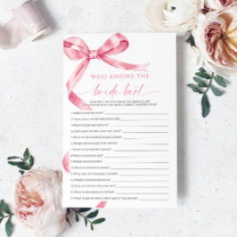 Lámina Pink Bow quien conoce a la novia como mejor juego