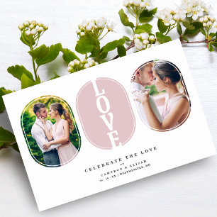 Lámina Pink Budget Love Quote Wedding 2 Photos Collage