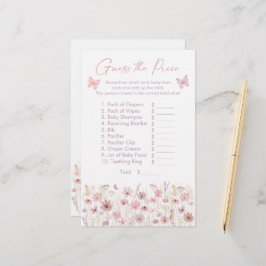 Lámina Pink Butterfly Wildflowers Guess the Price Game
