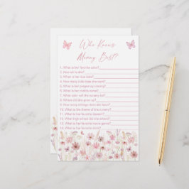 Lámina Pink Butterfly Wildflowers Who Knows Mommy Game