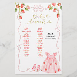 Lámina Pink Coquette Baby Clothes Baby Animals Game Sign