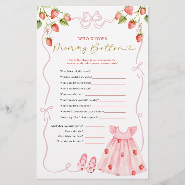 Lámina Pink Coquette Baby Clothes Who Know Mommy Better (Anverso)