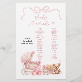Lámina Pink Coquette Carriage Baby Animals Game Sign